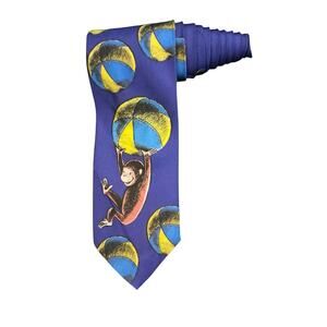Ralph Marlin Curious George With Beach Balls 1996 Vintage Novelty Necktie